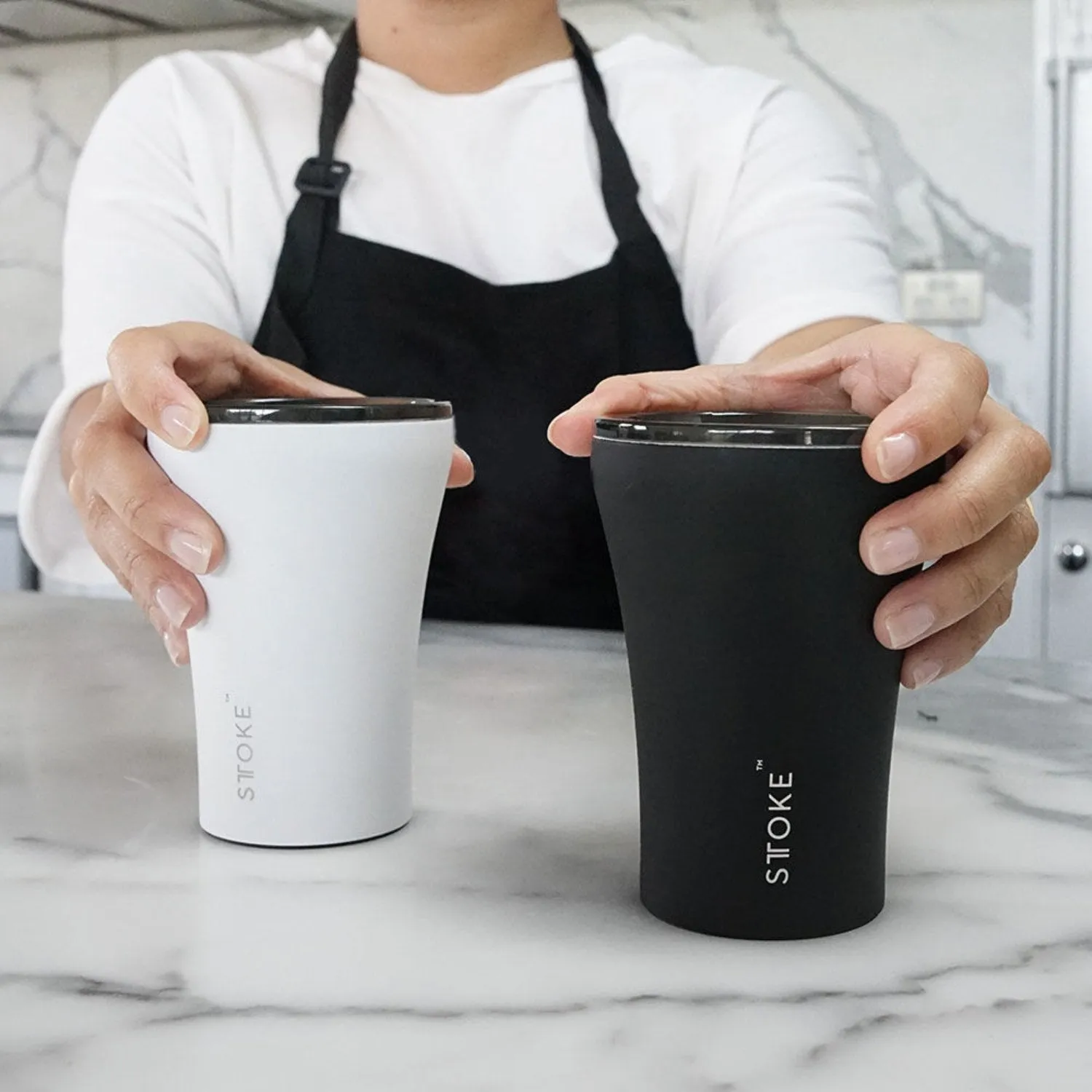 sttoke | ceramic reusable cup 8oz | luxe black - LC