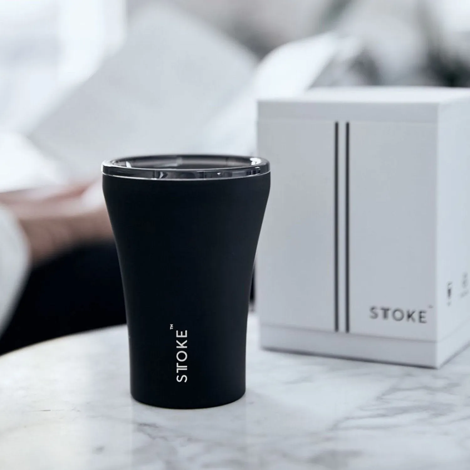 sttoke | ceramic reusable cup 8oz | luxe black - LC