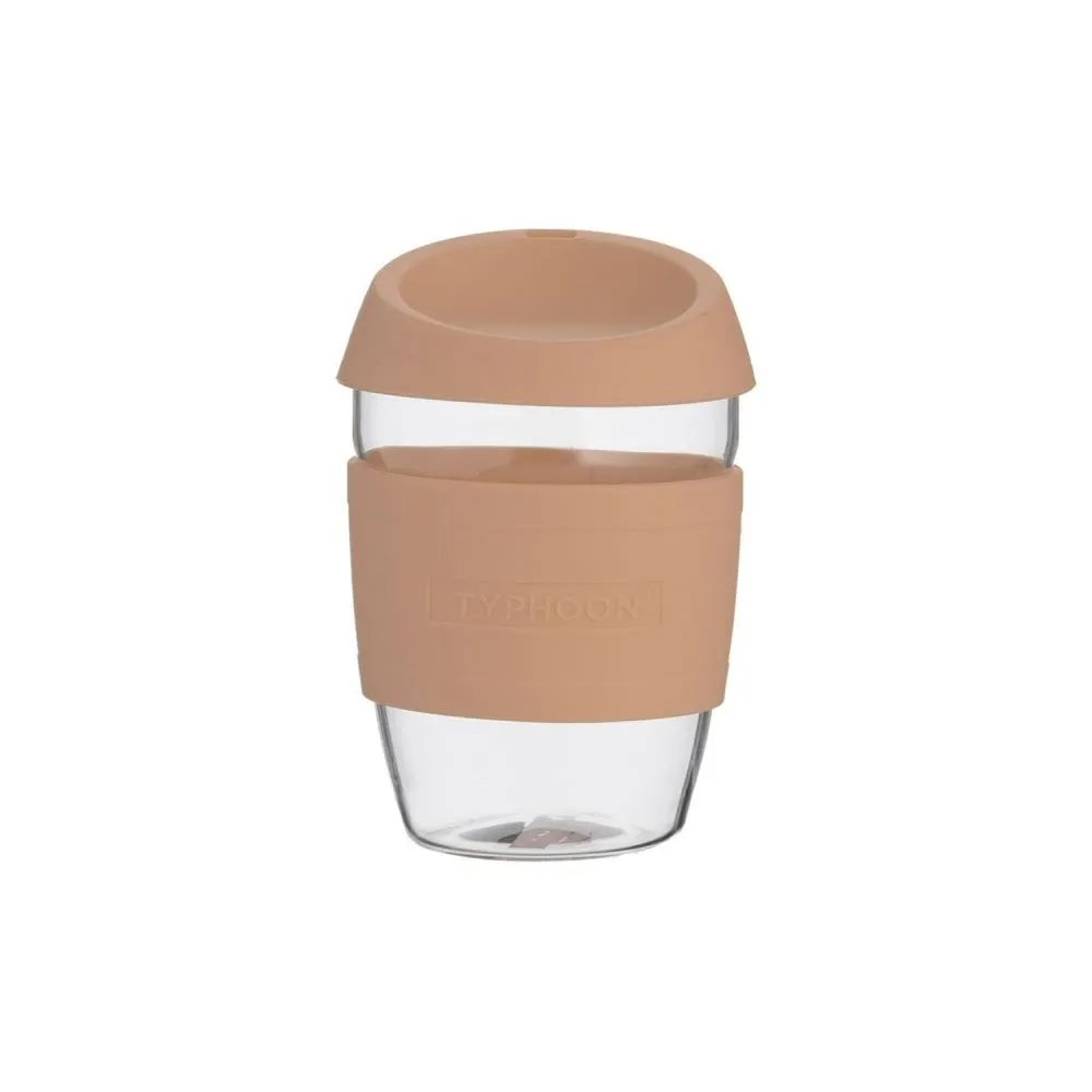 Typhoon 400ml Pink Reusable Glass Coffee Cup