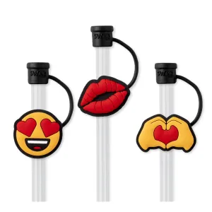 Valentine's Day Emoji Straw Topper Set by Swig