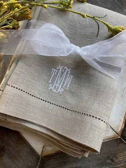 Venice Monogrammed Cloth Dinner Napkins - Set of 4 napkins