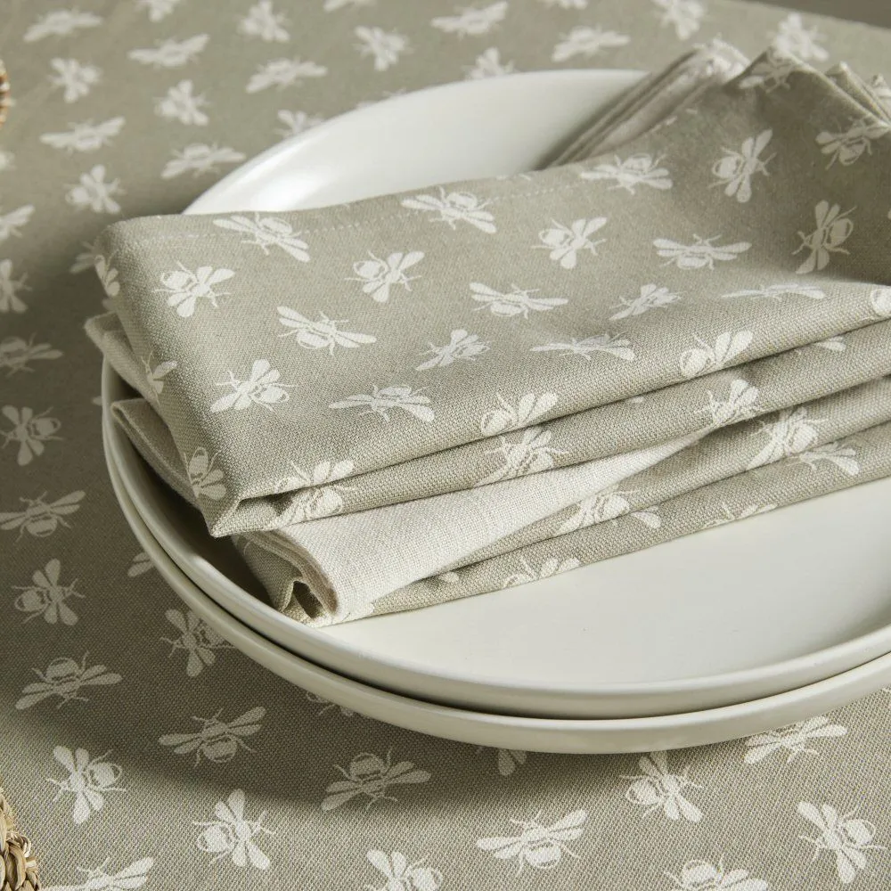 Walton & Co. Set of 4 45cm Natural Bee Cotton Napkins