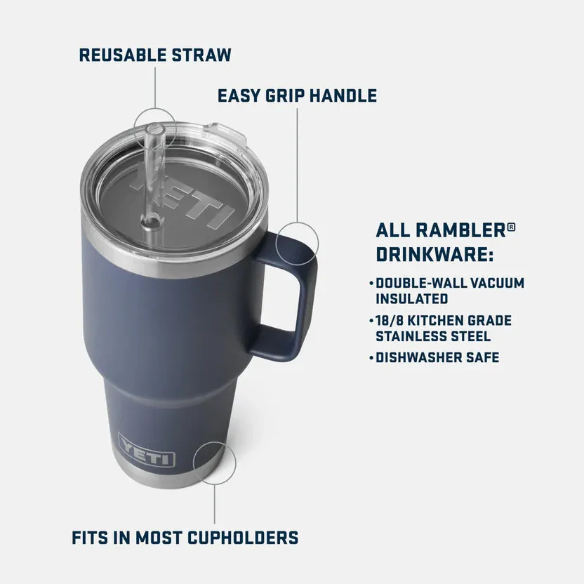 YETI Rambler 35 OZ (994ml) Straw Mug With Straw Lid - White